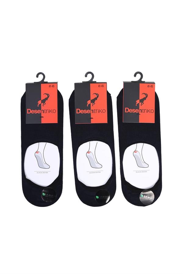 Мужские однотонные балетные бамбуковые носки 3 штуки темно синие