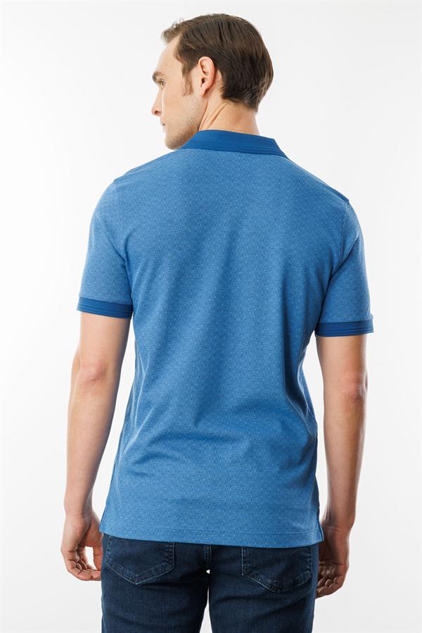 Erkek Fermuarlı Jakarlı T-shirt Saks