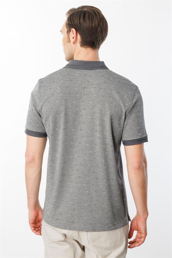 Erkek Fermuarlı Jakarlı T-shirt Siyah