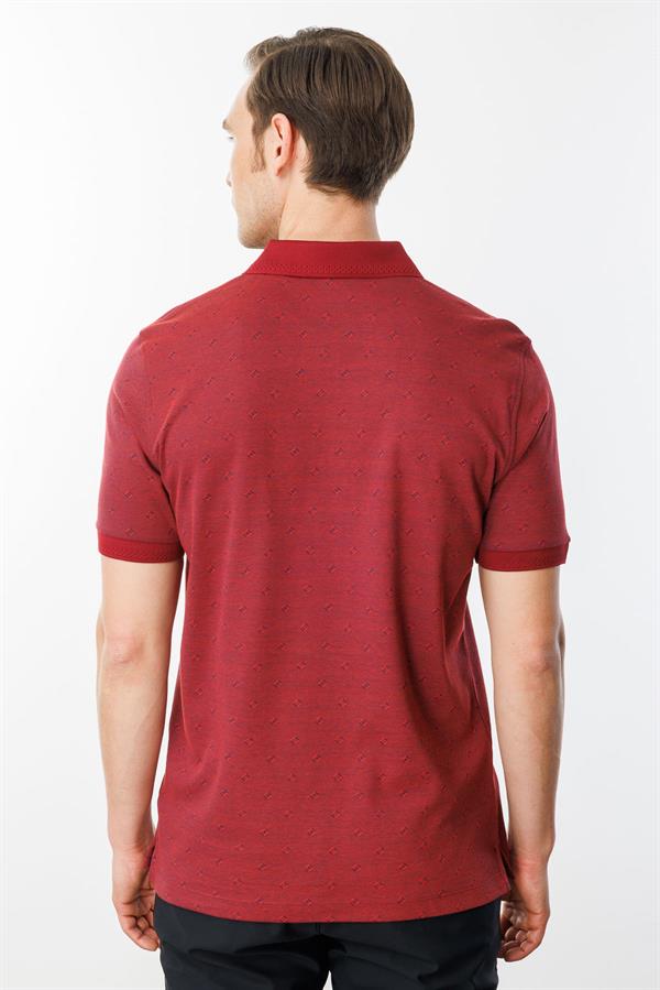 Erkek Fermuarlı T-shirt Bordo
