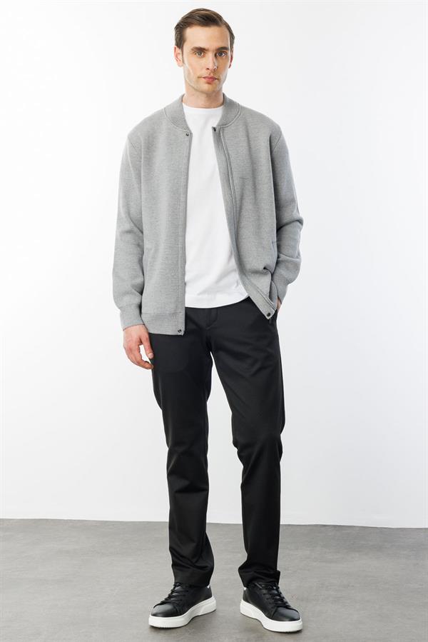 Мужская трикотажная вязаная куртка с воротником 