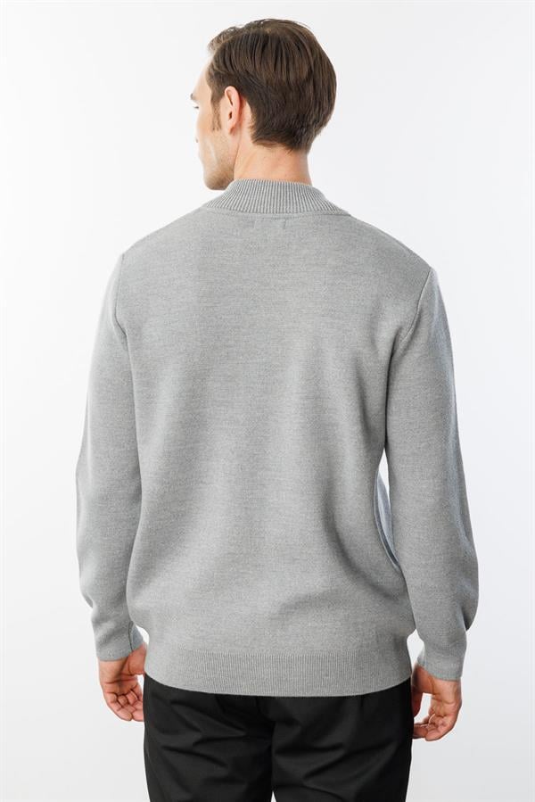 Мужская трикотажная вязаная куртка с воротником 