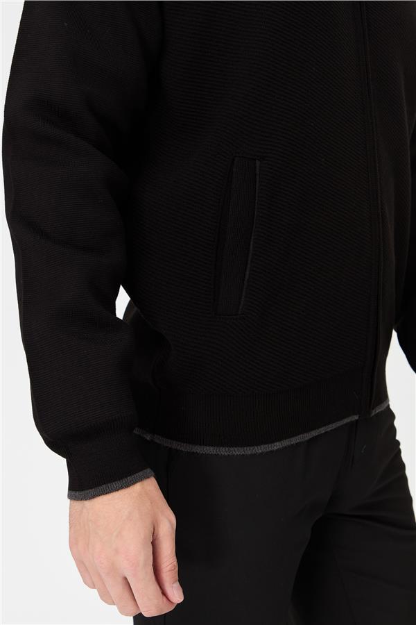 Мужская трикотажная шерстяная куртка черный
