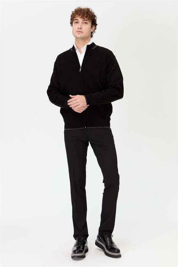 Мужская трикотажная шерстяная куртка черный