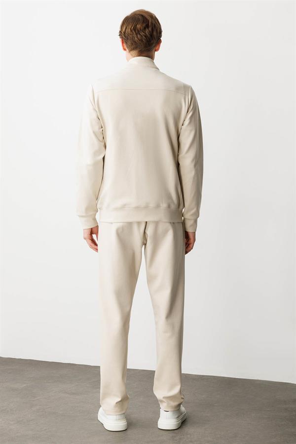 Erkek Hakim Yaka Eşofman Üstü A.Ekru