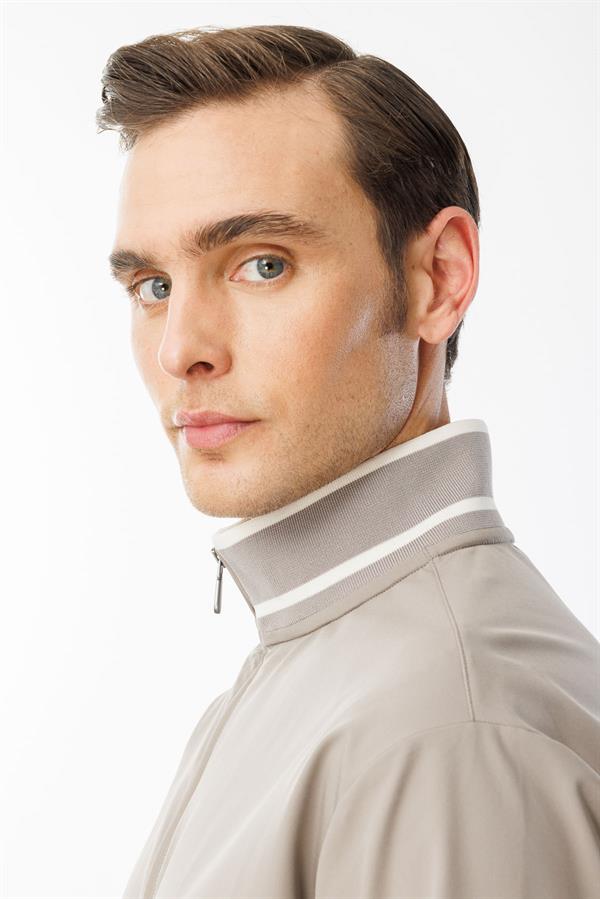 Erkek Hakim Yaka Mont Bej