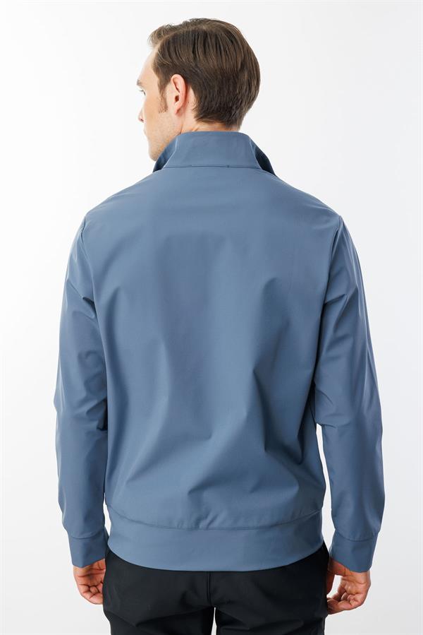 Erkek Hakim Yaka Yan Cepli Mont H.Mavi