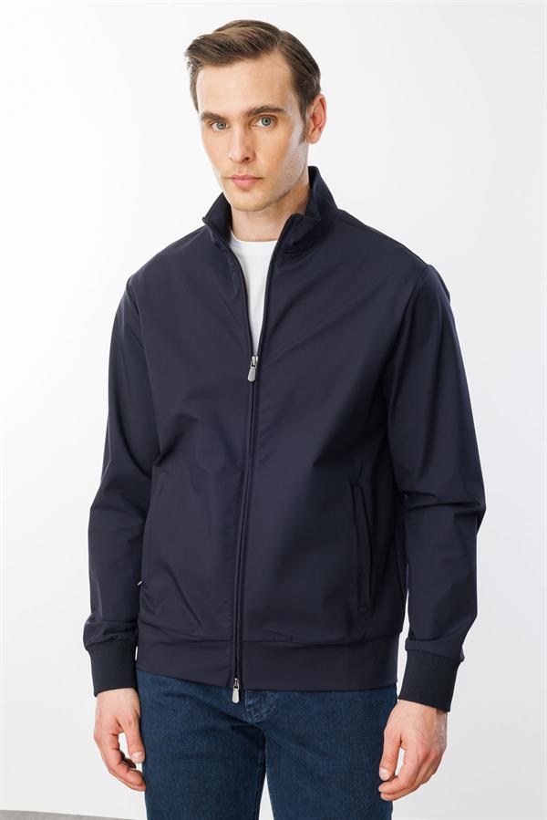 Erkek Hakim Yaka Yan Cepli Mont K.Lacivert