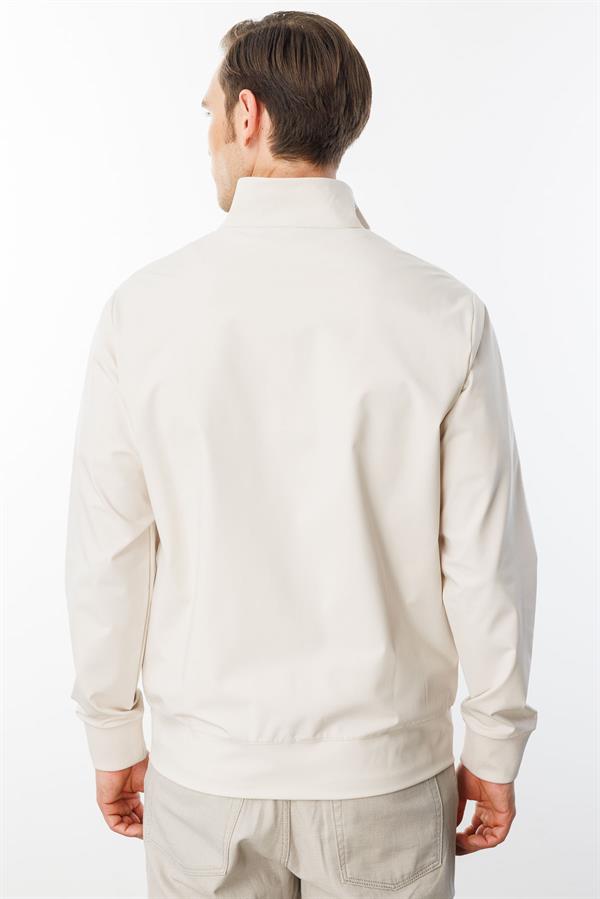 Erkek Hakim Yaka Yan Cepli Mont Krem