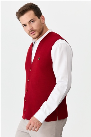 Мужской тонкий трикотажный жилет красный красный
