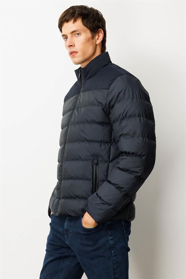 Erkek Kapitone Şişme Mont Lacivert