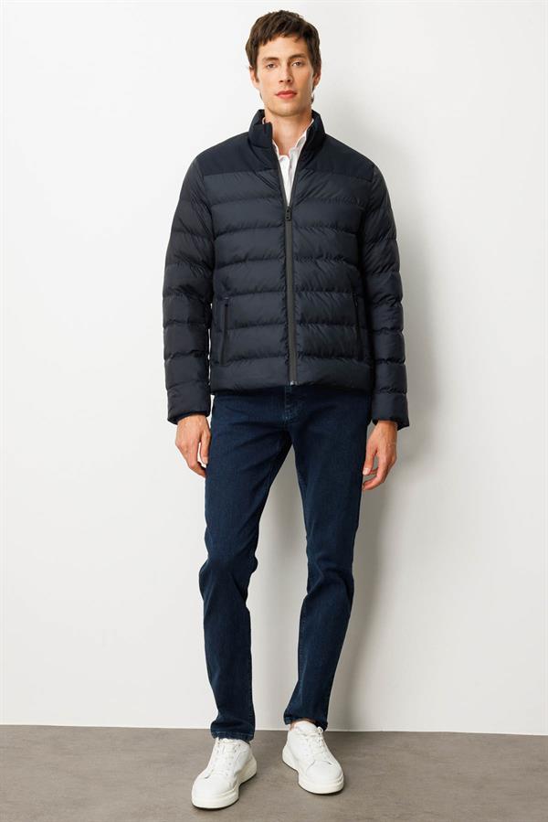 Erkek Kapitone Şişme Mont Lacivert
