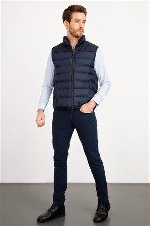 Пуховик мужской темно-синий
