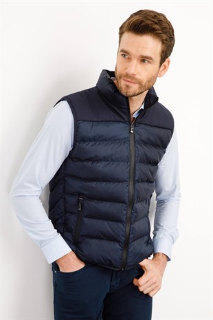 Пуховик мужской темно-синий