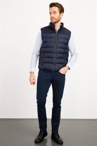 Пуховик мужской темно-синий
