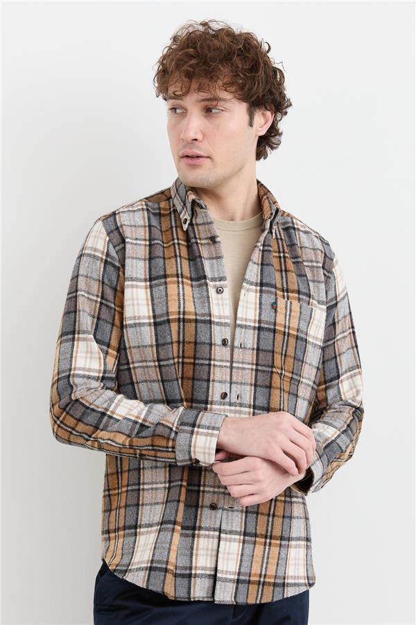 Мужская зимняя рубашка в клетку 11