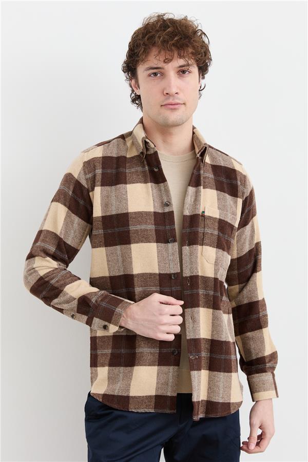 Мужская зимняя рубашка в клетку 12