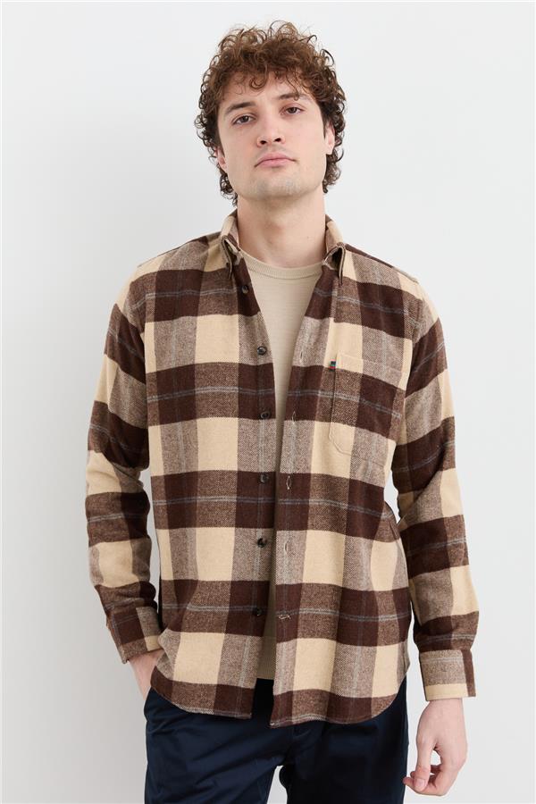 Мужская зимняя рубашка в клетку 12