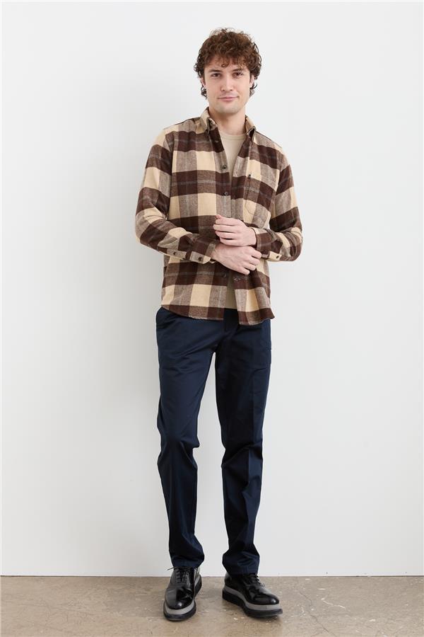 Мужская зимняя рубашка в клетку 12