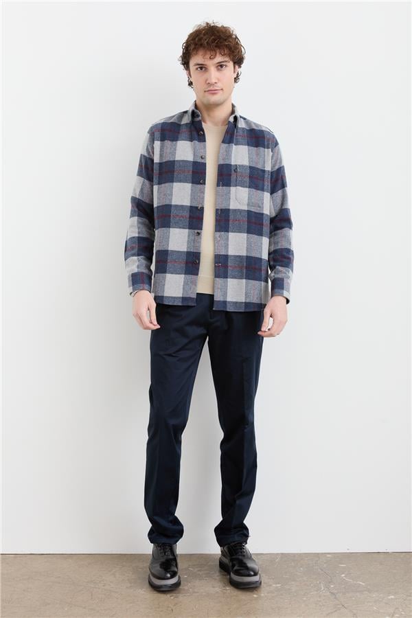 Мужская зимняя рубашка в клетку 13