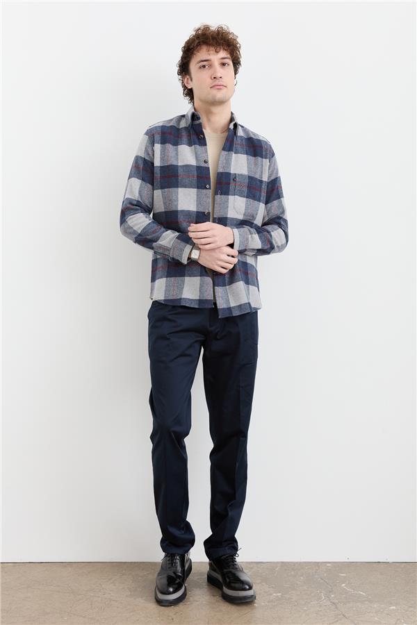 Мужская зимняя рубашка в клетку 13