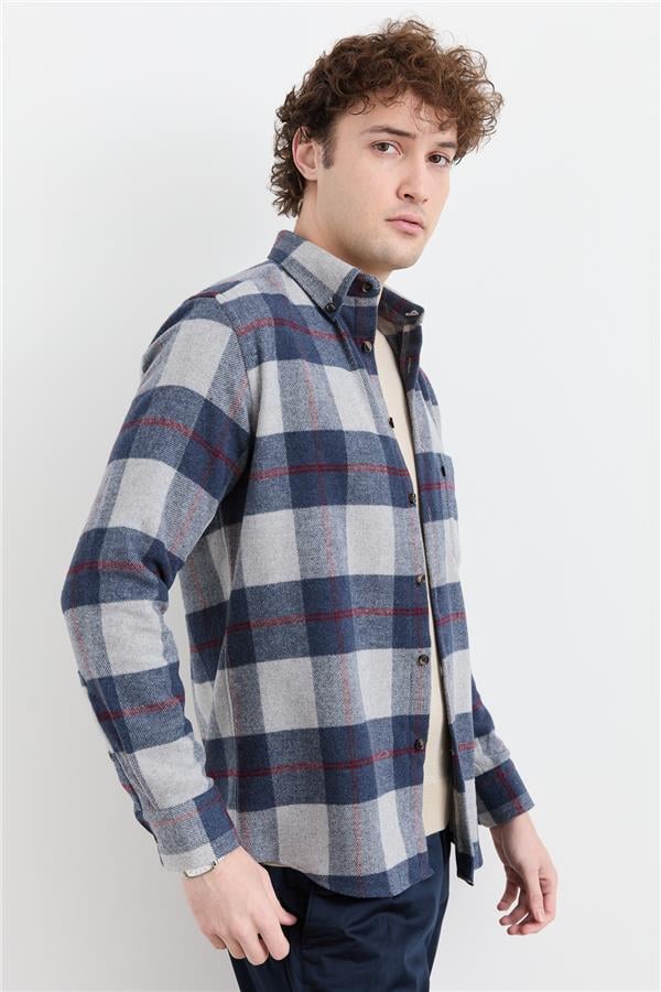 Мужская зимняя рубашка в клетку 13