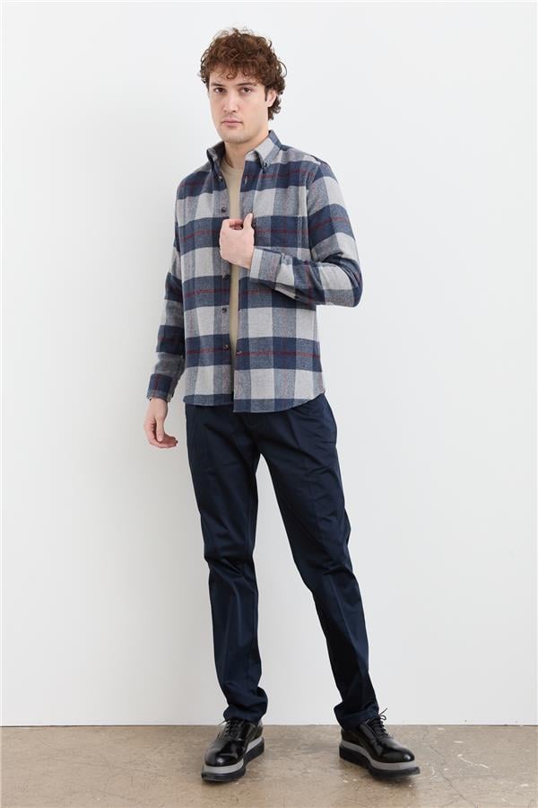 Мужская зимняя рубашка в клетку 13