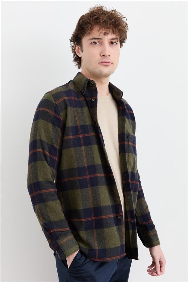 Мужская зимняя рубашка в клетку 14