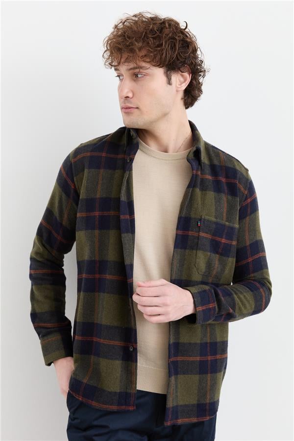 Мужская зимняя рубашка в клетку 14