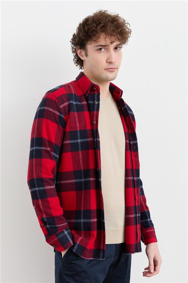 Мужская зимняя рубашка в клетку 15