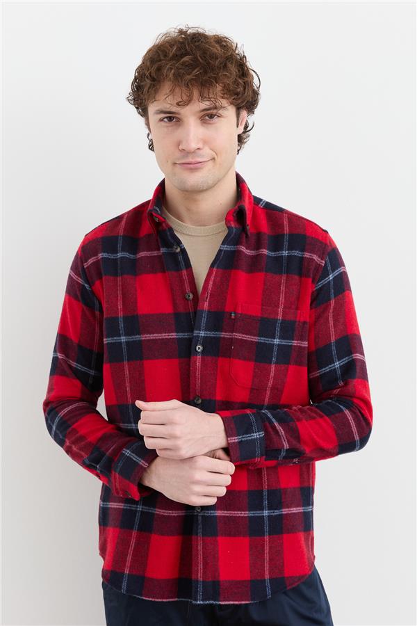 Мужская зимняя рубашка в клетку 15