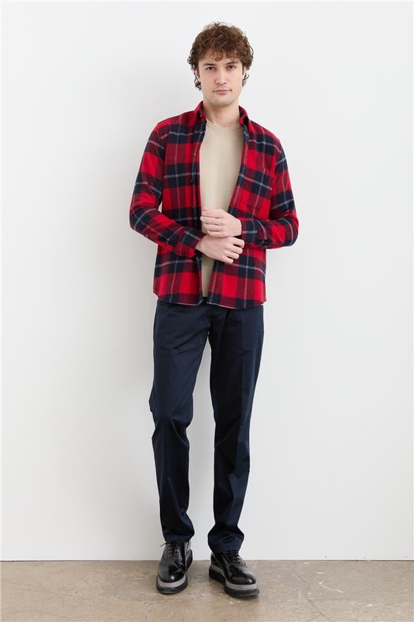 Мужская зимняя рубашка в клетку 15