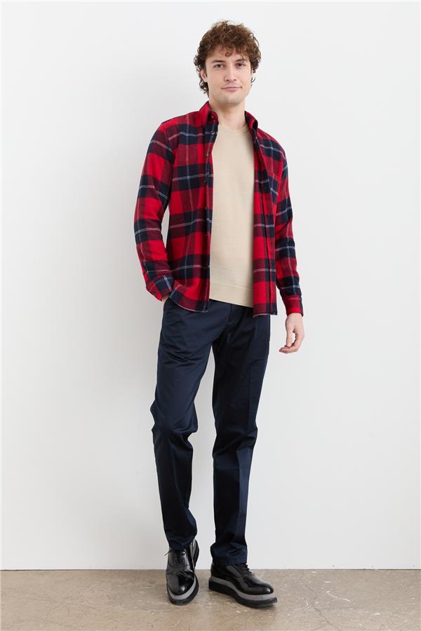 Мужская зимняя рубашка в клетку 15