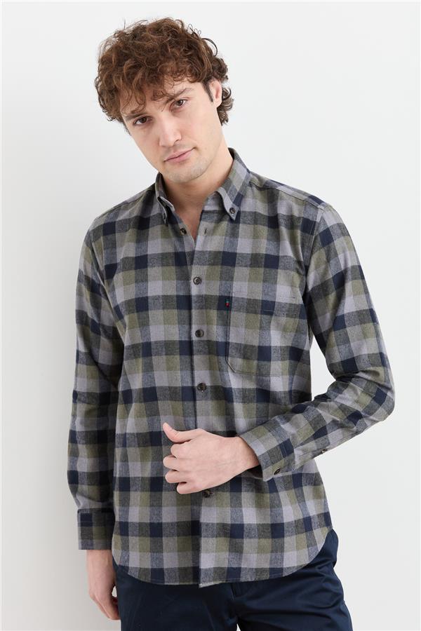 Мужская зимняя рубашка в клетку 23