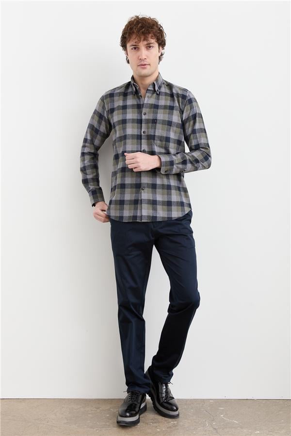 Мужская зимняя рубашка в клетку 23