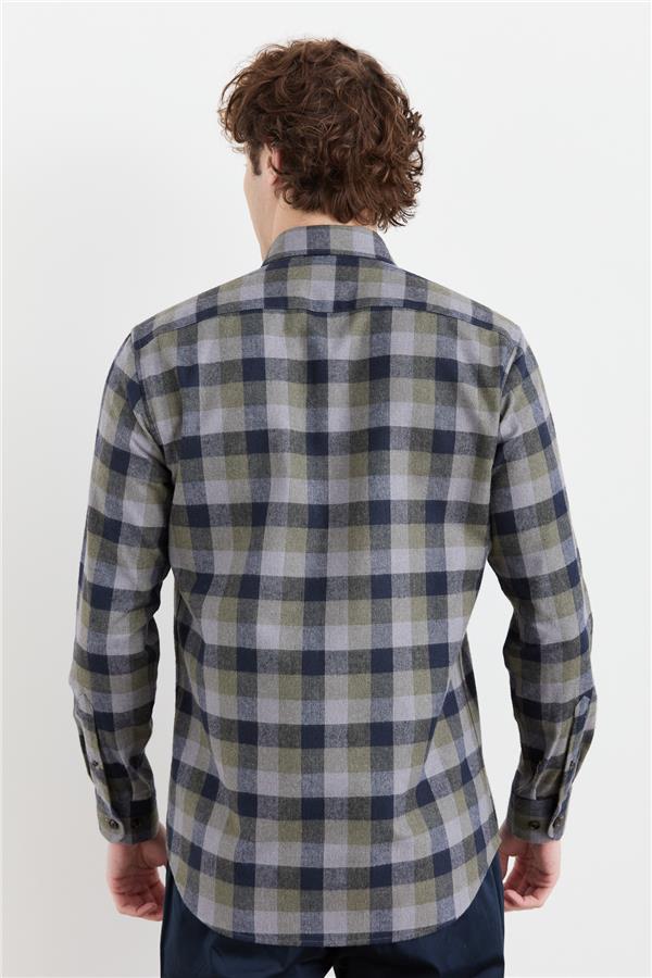 Мужская зимняя рубашка в клетку 23