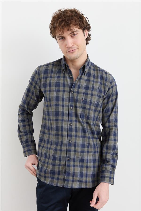 Мужская зимняя рубашка в клетку 27