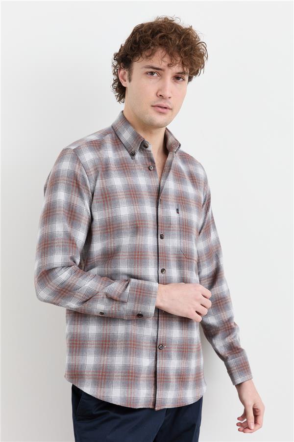 Мужская зимняя рубашка в клетку 30