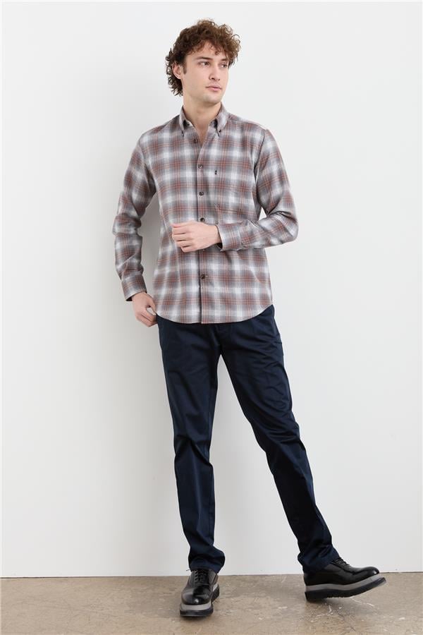 Мужская зимняя рубашка в клетку 30