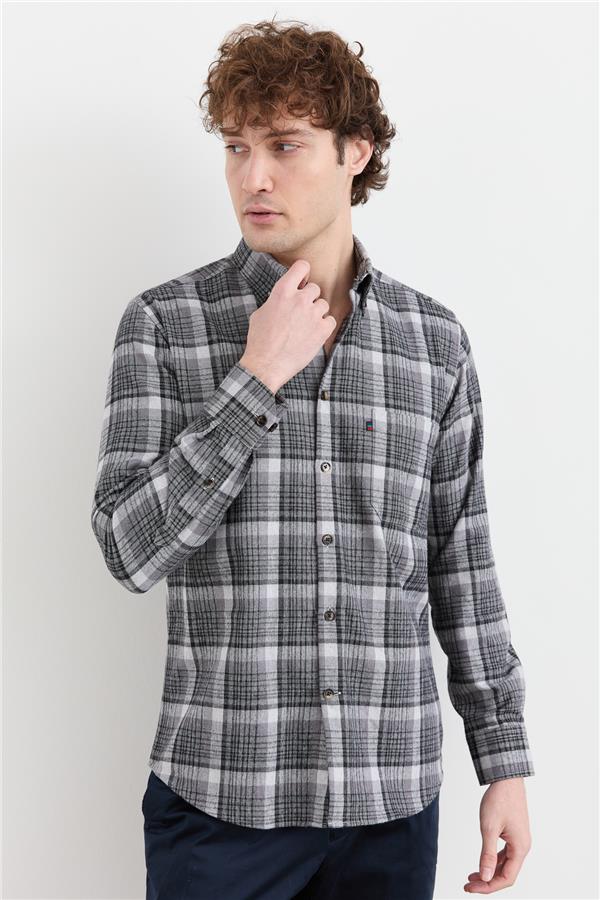 Мужская зимняя рубашка в клетку 31