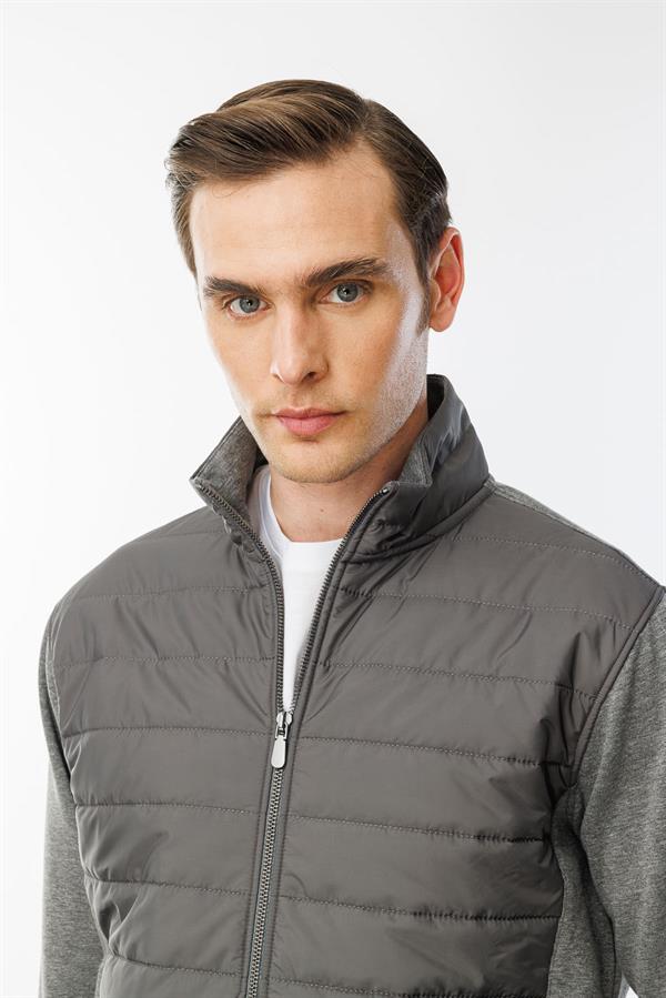 Erkek Önü Kapitone Eşofman Üstü Antra/Melanj