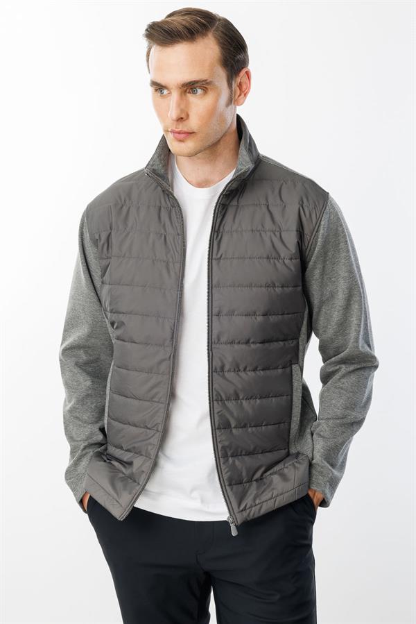 Erkek Önü Kapitone Eşofman Üstü Antra/Melanj