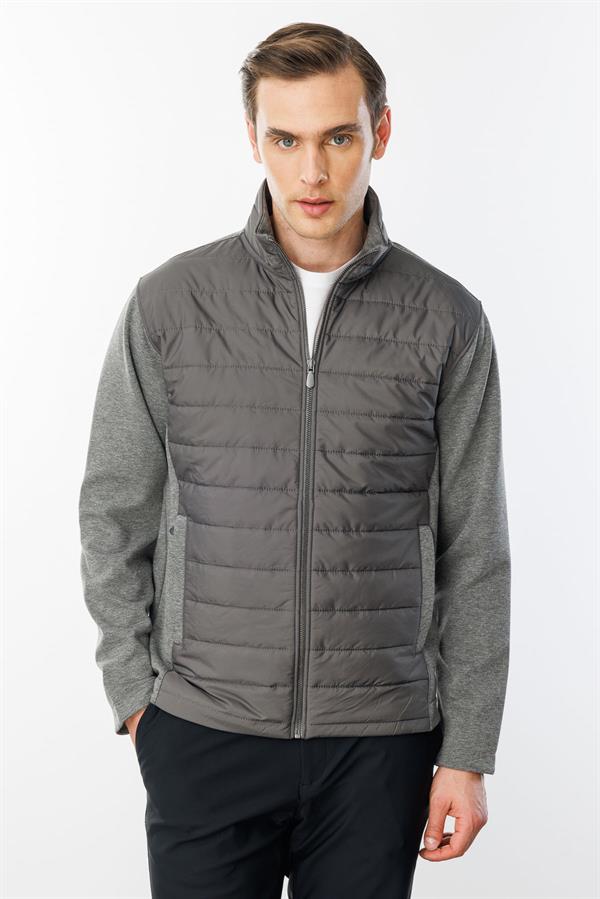 Erkek Önü Kapitone Eşofman Üstü Antra/Melanj