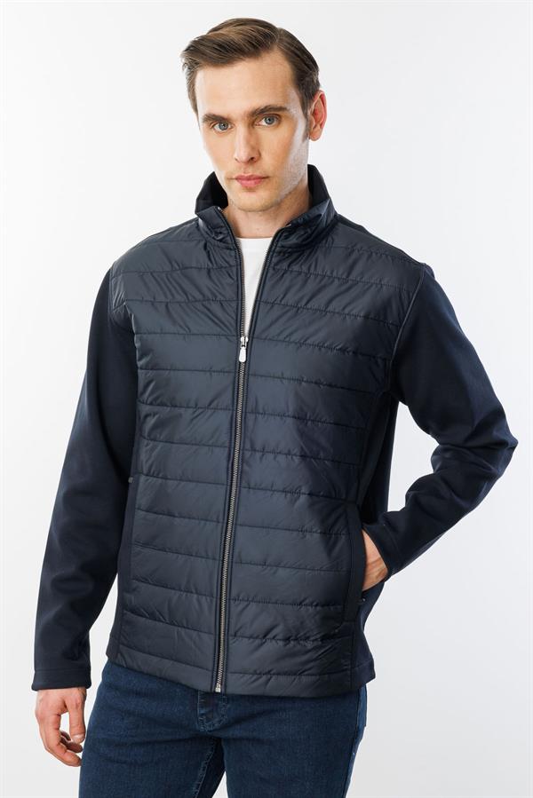 Erkek Önü Kapitone Eşofman Üstü Lacivert