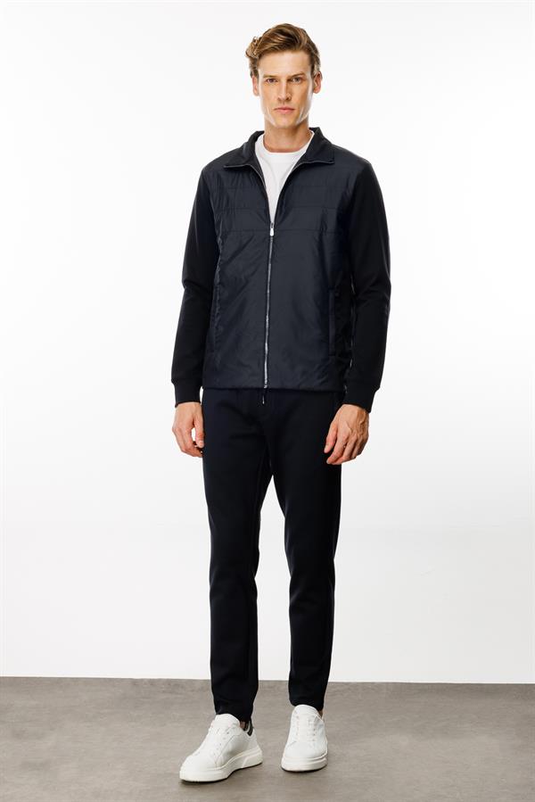 Erkek Önü Kapitone Eşofman Üstü Lacivert