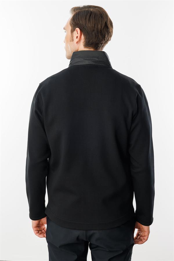 Erkek Önü Kapitone Eşofman Üstü Siyah