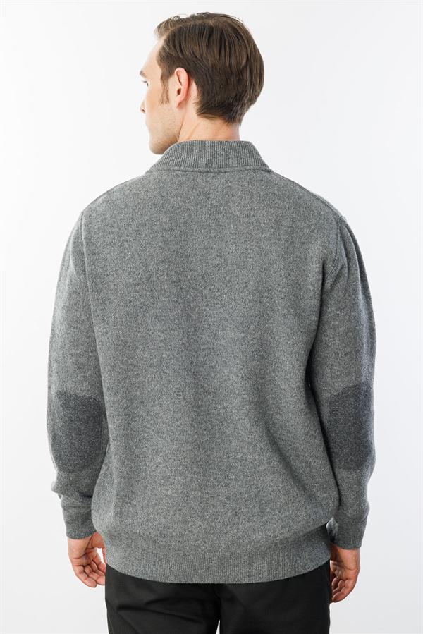 Мужское пальто из шерстяного трикотажа Копченый