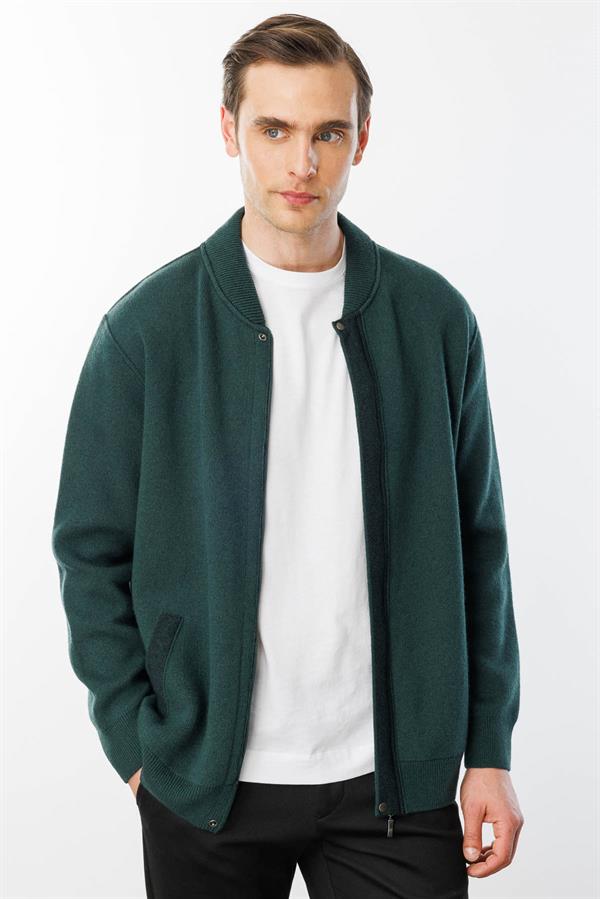 Мужское пальто из шерстяного трикотажа Зеленый