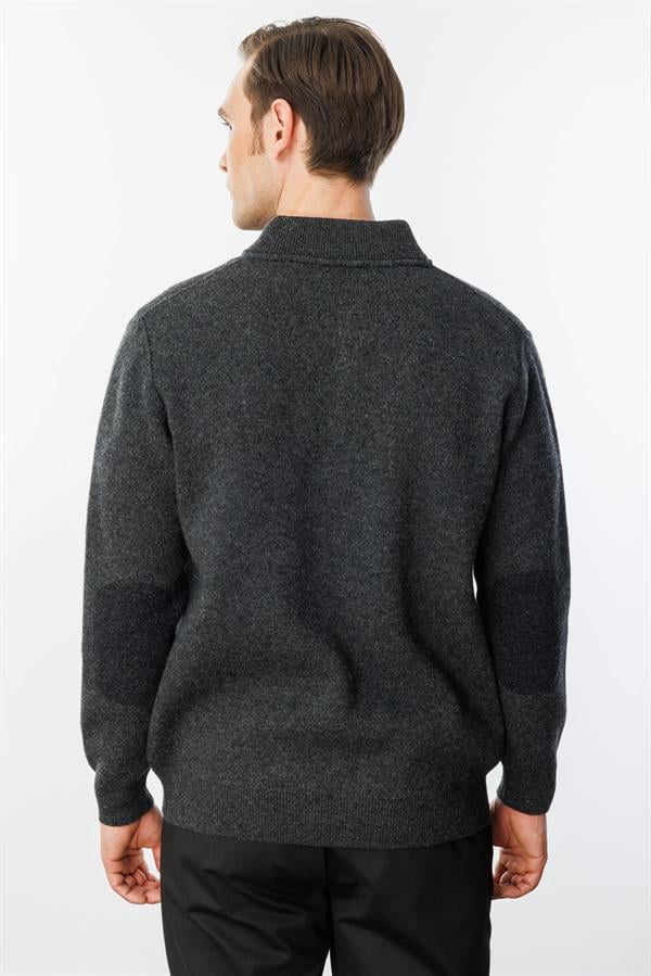 Мужское пальто из шерстяного трикотажа Копченый