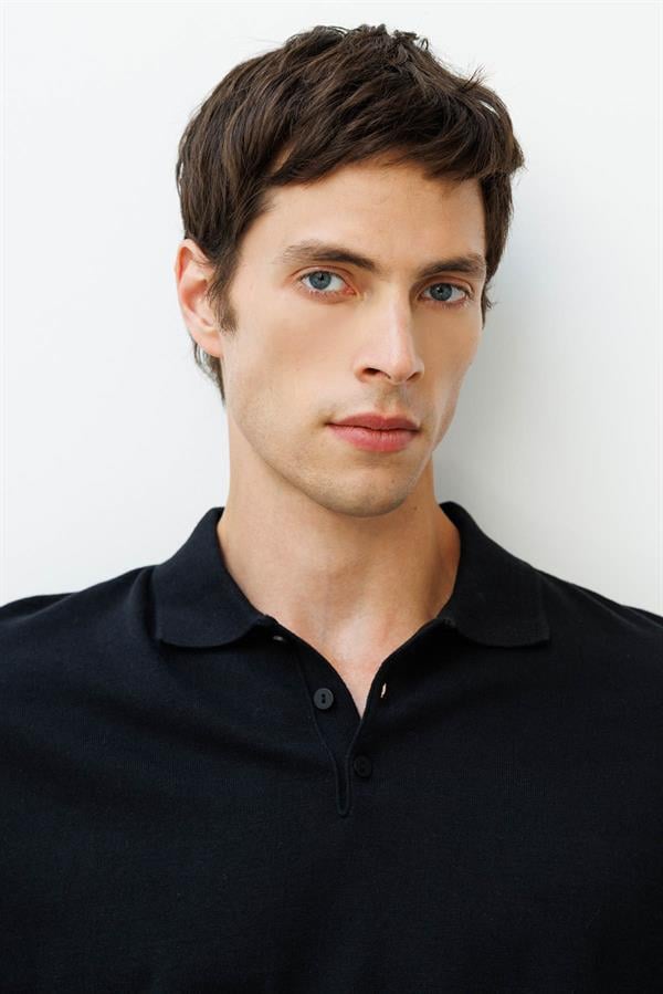 Erkek Polo Yaka %100 Pamuk Kısa Kol İnce Triko Siyah